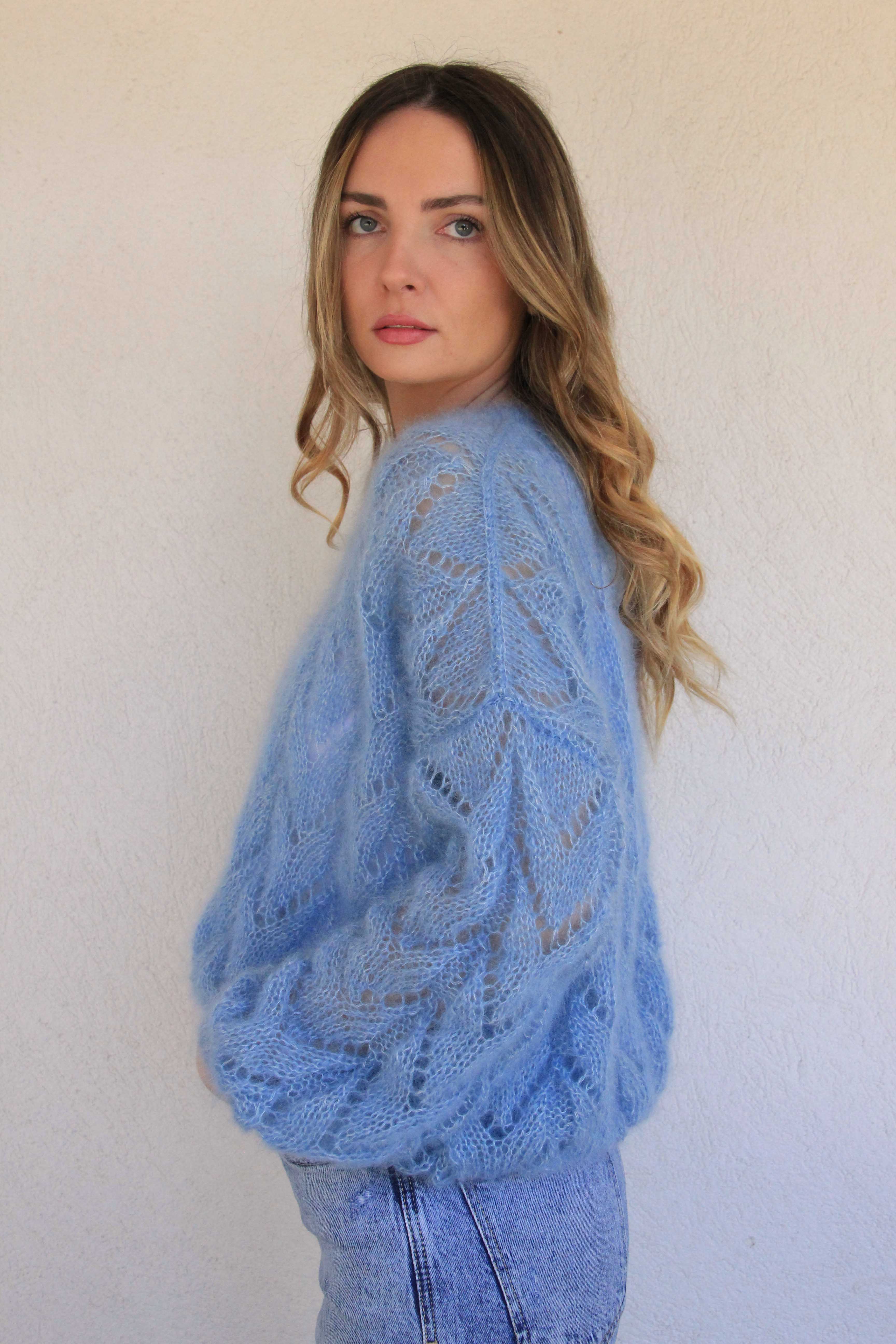Gilet Claudine bleu pastel en stock