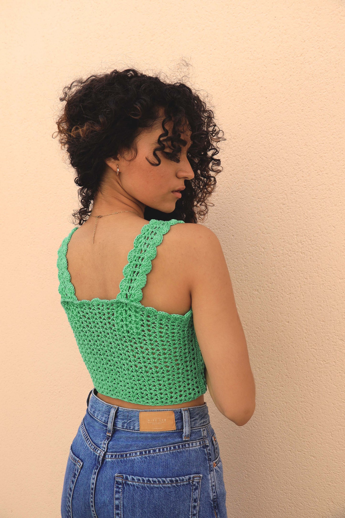 Top crochet Lucette - vert